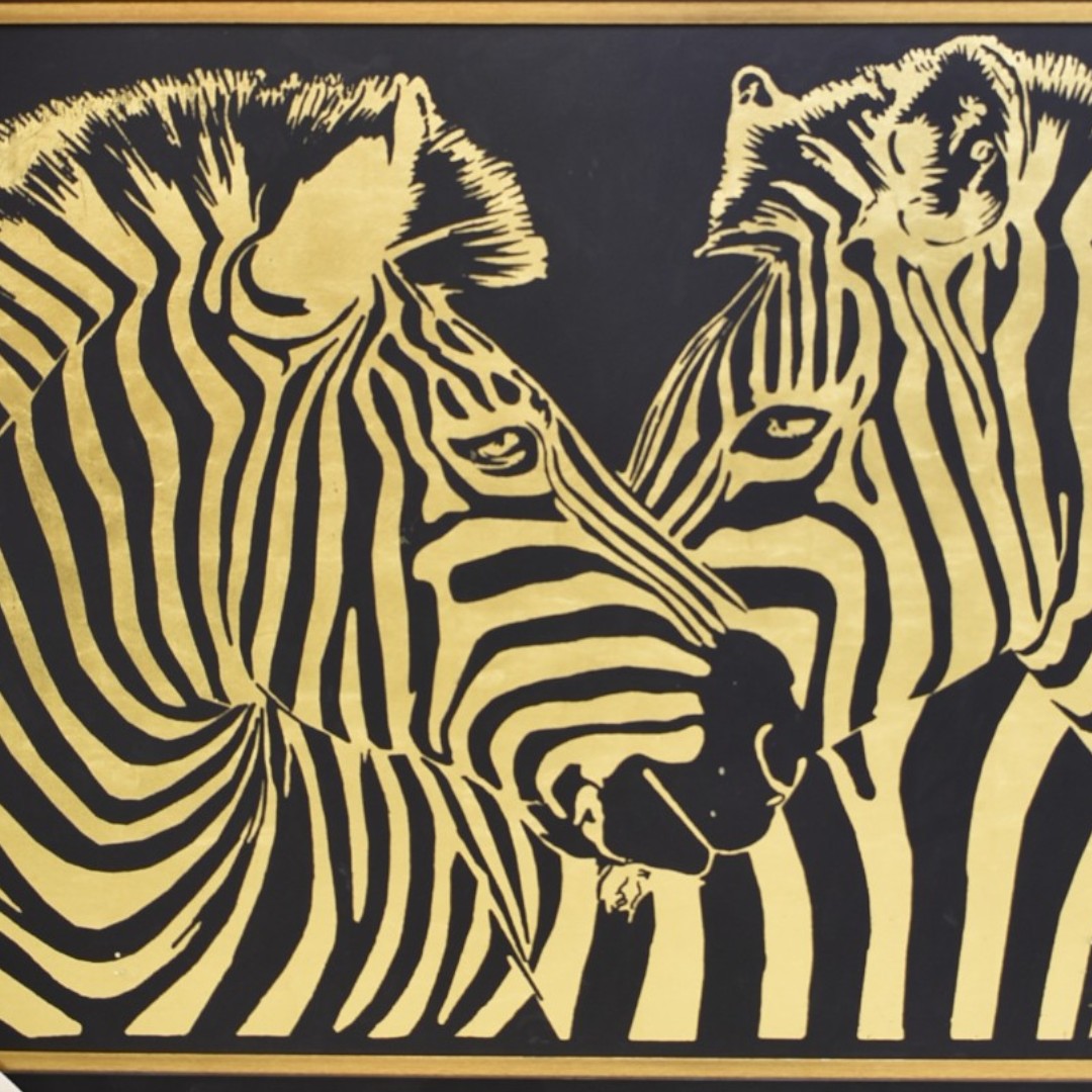 Monochrome Majesty Zebra Oil Painting – 3x4 Ft Canvas Elegance