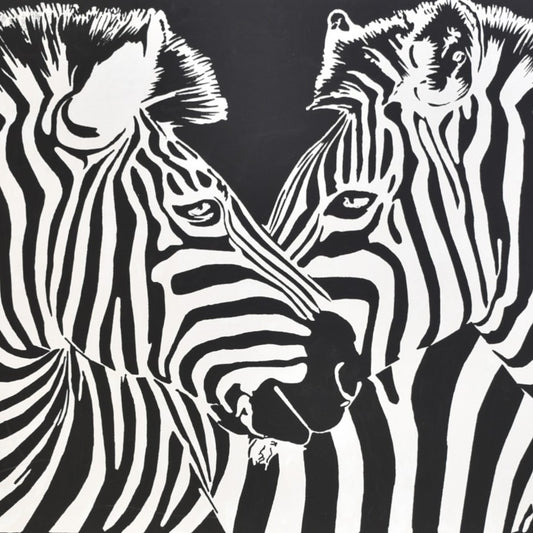 Striped Serenity Zebra Oil Painting – 3x4 Ft Canvas Masterpiece