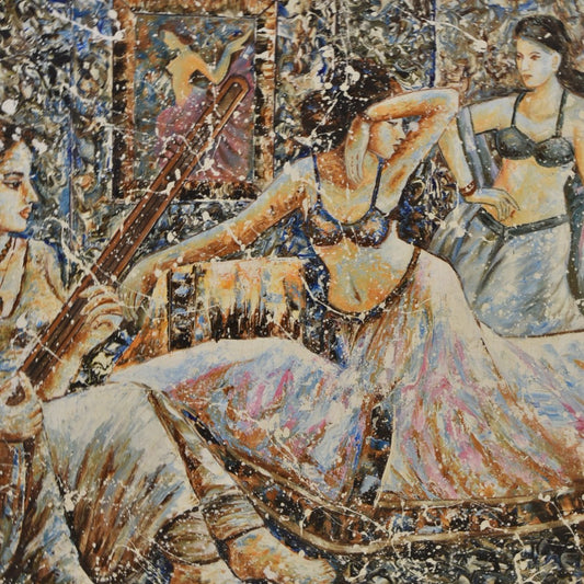 Cultural Grace Figurative Oil Painting – 44x56 inch Canvas