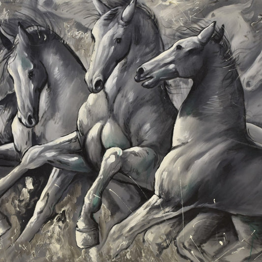 Wild Spirit Horse Oil Painting – 44x56 inch Canvas Elegance