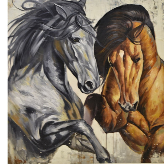 Storm Rider Horse Oil Painting – 44x56 inch Canvas Masterpiece