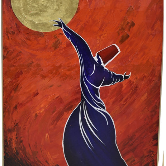 Whirling Devotion Sufi Oil Painting – 3x4 Ft Canvas Elegance
