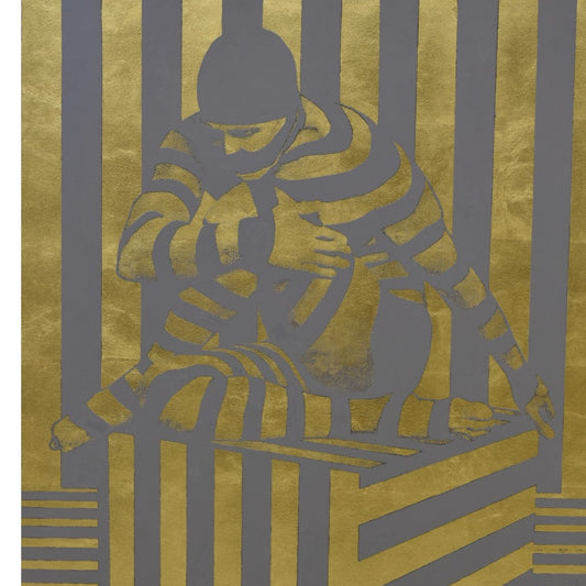 Soulful Silhouette Figurative Oil Painting – 3x4 Ft Canvas Expression