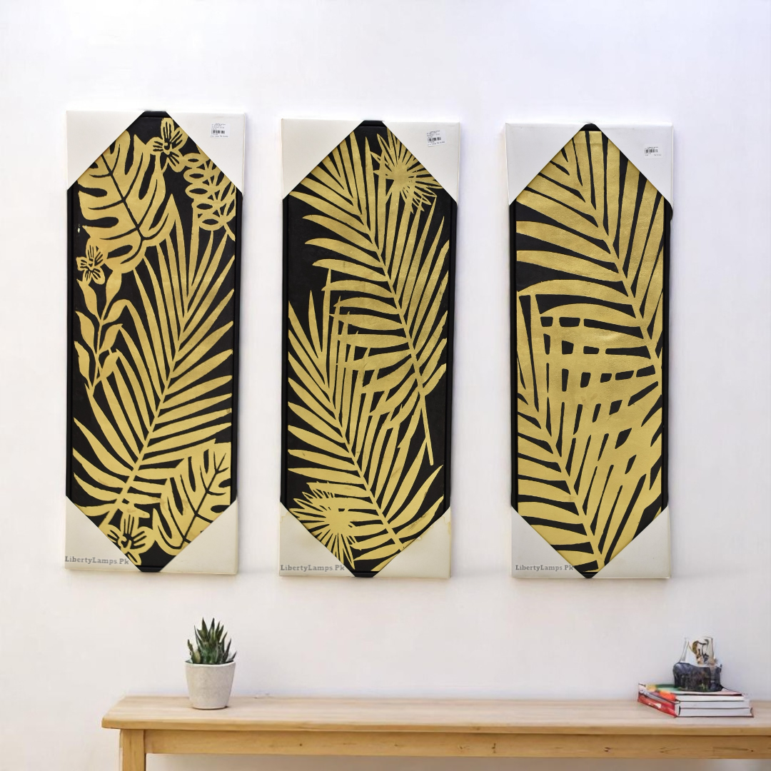 ABSTRACT OIL PAINTING 3 PEICE SET SIZE 12*36 EACH ON CANVAS