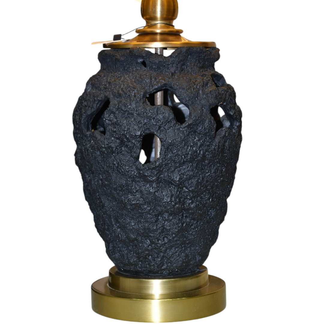 Rust Ember Terracotta Lamp with Metal Shade (Pair) – Timeless Texture & Glow