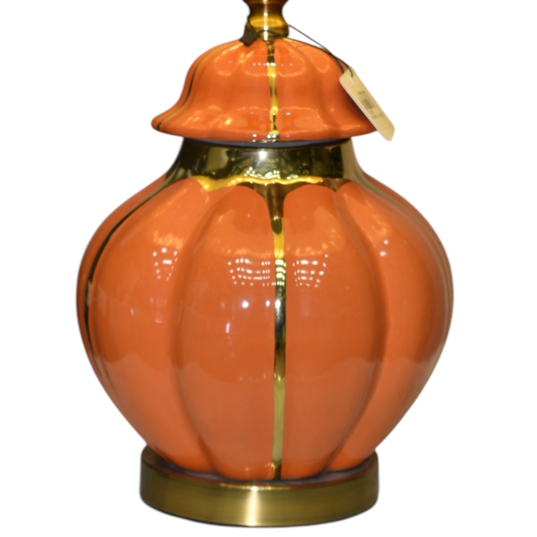 Amber Glow Porcelain Table Lamp (Pair) – Warm Elegance in Every Corner