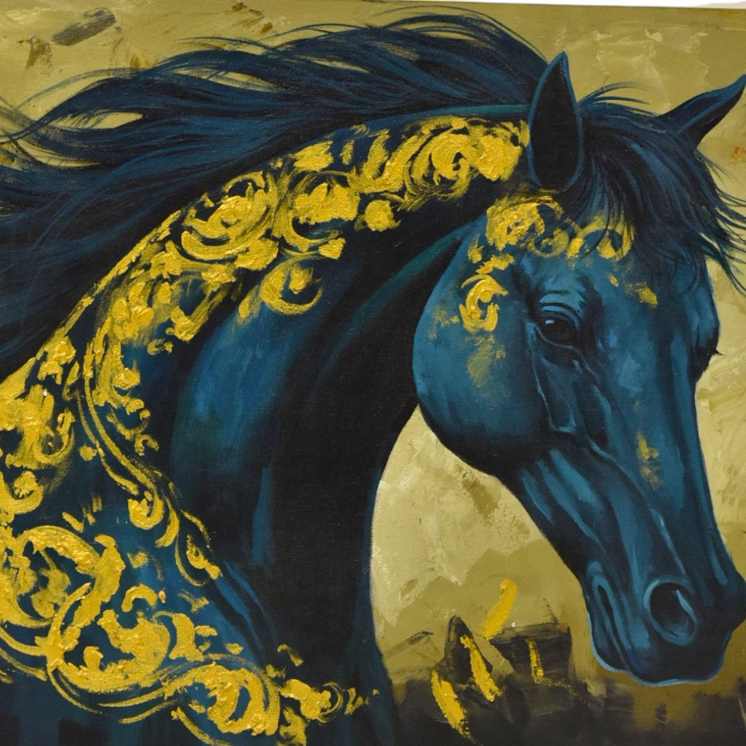 Majestic Gallop – Horse Oil Painting on Canvas (24x36 Inch)