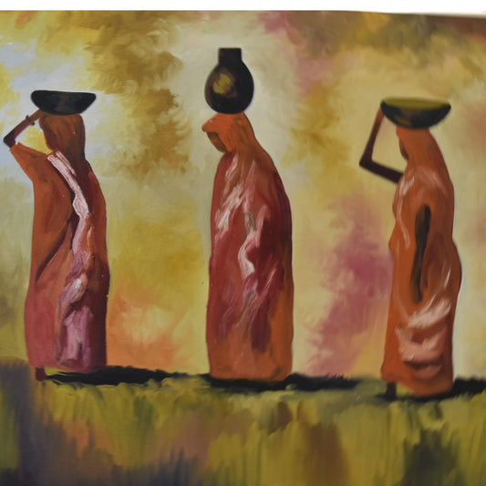 Heritage Echo – Cultural Oil Painting on Canvas (24x36 Inch)