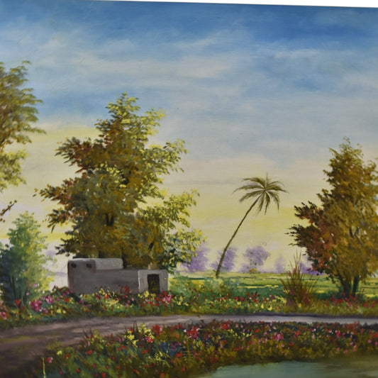 Whispering Hills – Nature Oil Painting on Canvas (24x36 Inch)