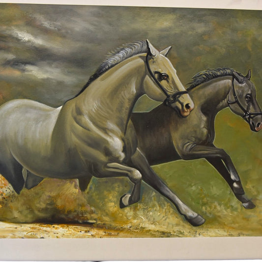 Wild Horizon – Horse Oil Painting on Canvas (24x36 Inch)