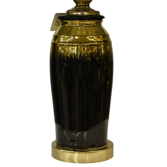 Noir Glaze Black Ceramic Table Lamp (Single) – Contemporary Bold Charm