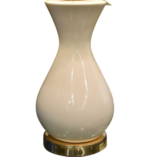 Pure Essence – White Plain Ceramic Table Lamp (Pair)