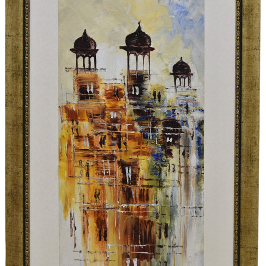 Regal Echoes – Mughal Art Oil Painting on Canvas