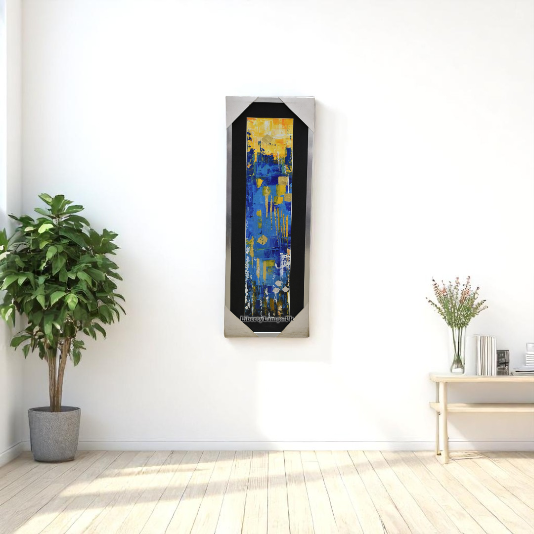 Urban Pulse – Abstract Oil Painting on Canvas (28x11 Inch)