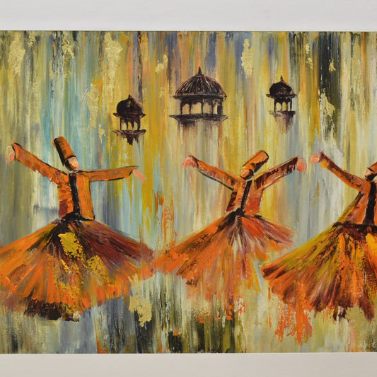 Whirling Devotion – Sufi Oil Painting on Canvas (Single)