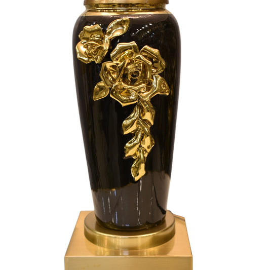 Noir Elegance – Porcelain Black Table Lamp (Pair)