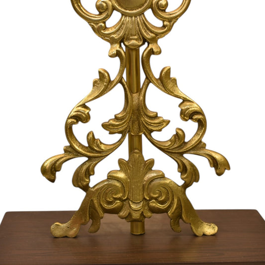 Heritage Shine – Brass Table Lamp with Wooden Base (Pair)