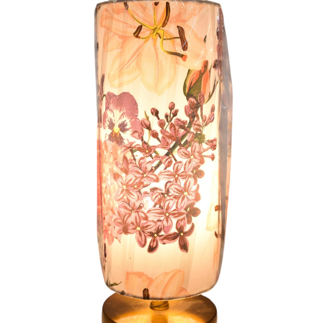 Urban Glow – Metal Rod Table Lamp with Printed Cylinder Shade (Pair)