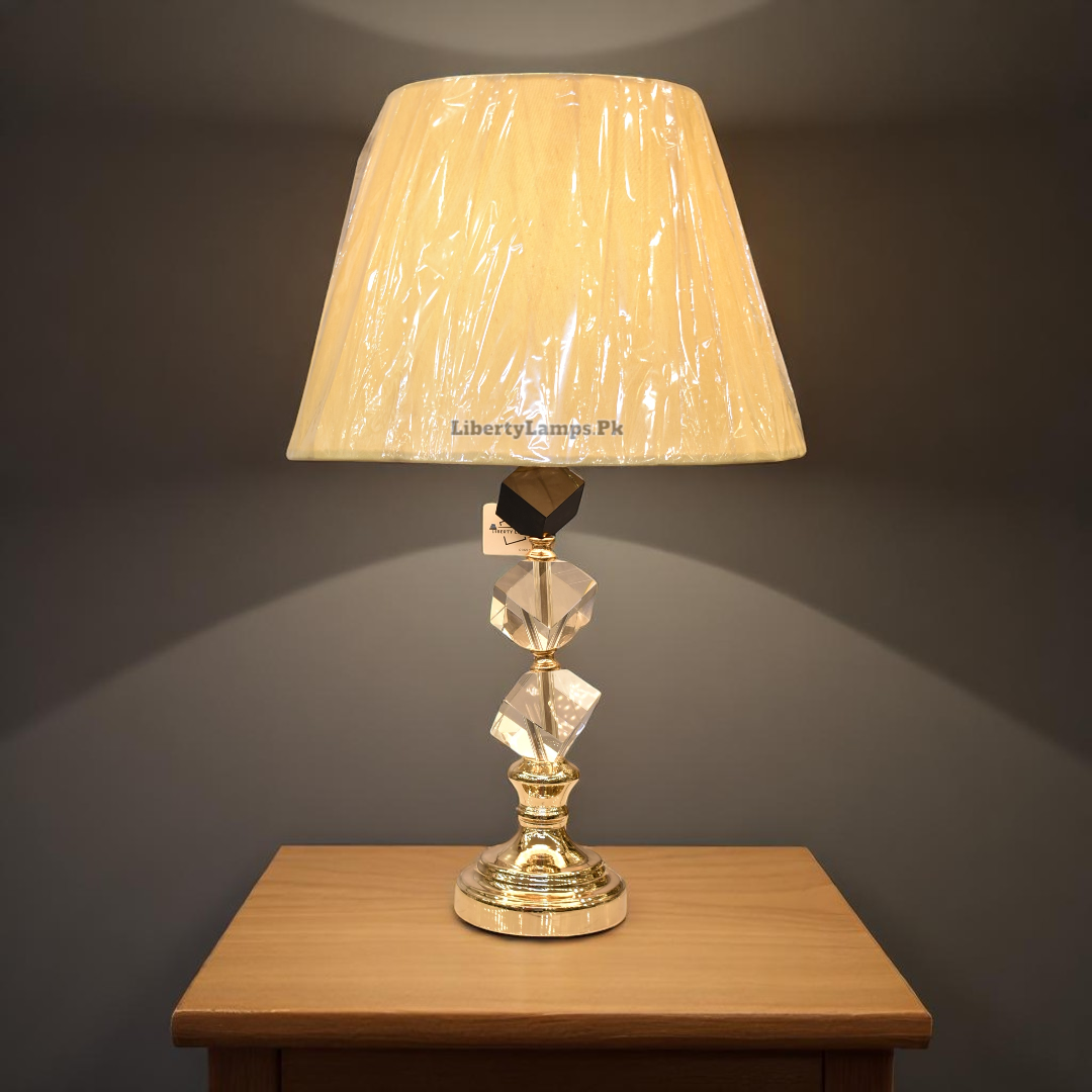 Crystal Crown – 3 Diamond-Cut Ball Table Lamp (Pair)