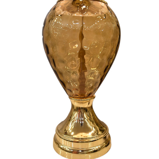 Golden Glow – Champagne Thumb Glass Table Lamp (Pair)