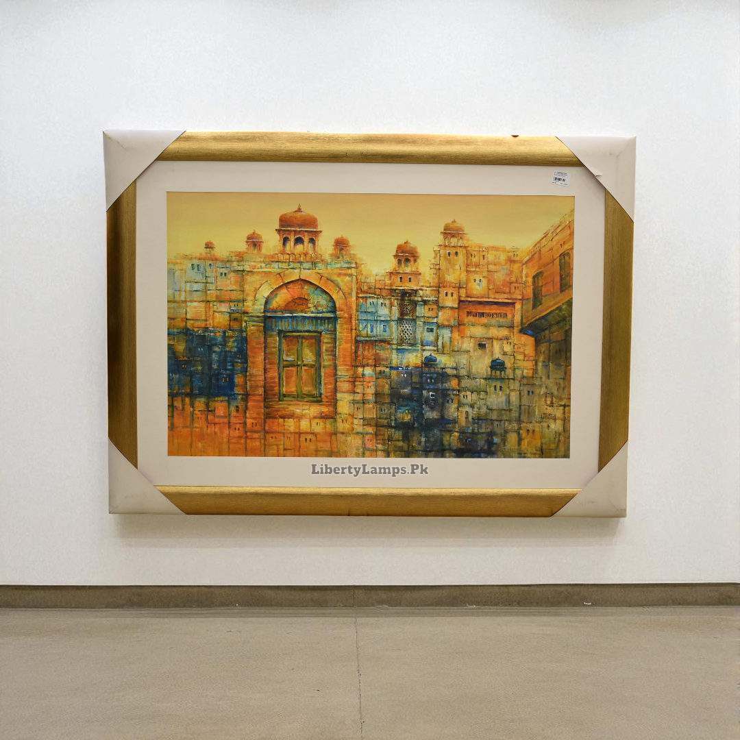 Taj Mahal Oil Painting on Canvas (Single)