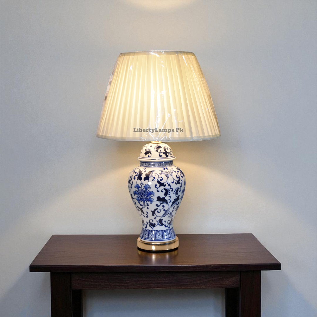 Blue Mosaic Charm – Pottery Table Lamps (Pair)