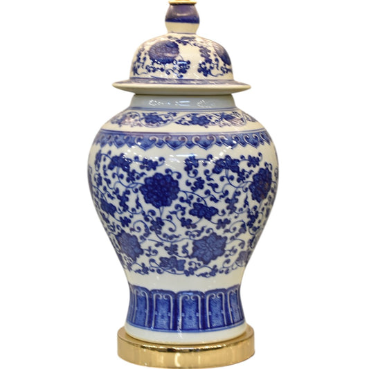 Azure Bloom – Blue Pottery Porcelain Table Lamp (Pair)