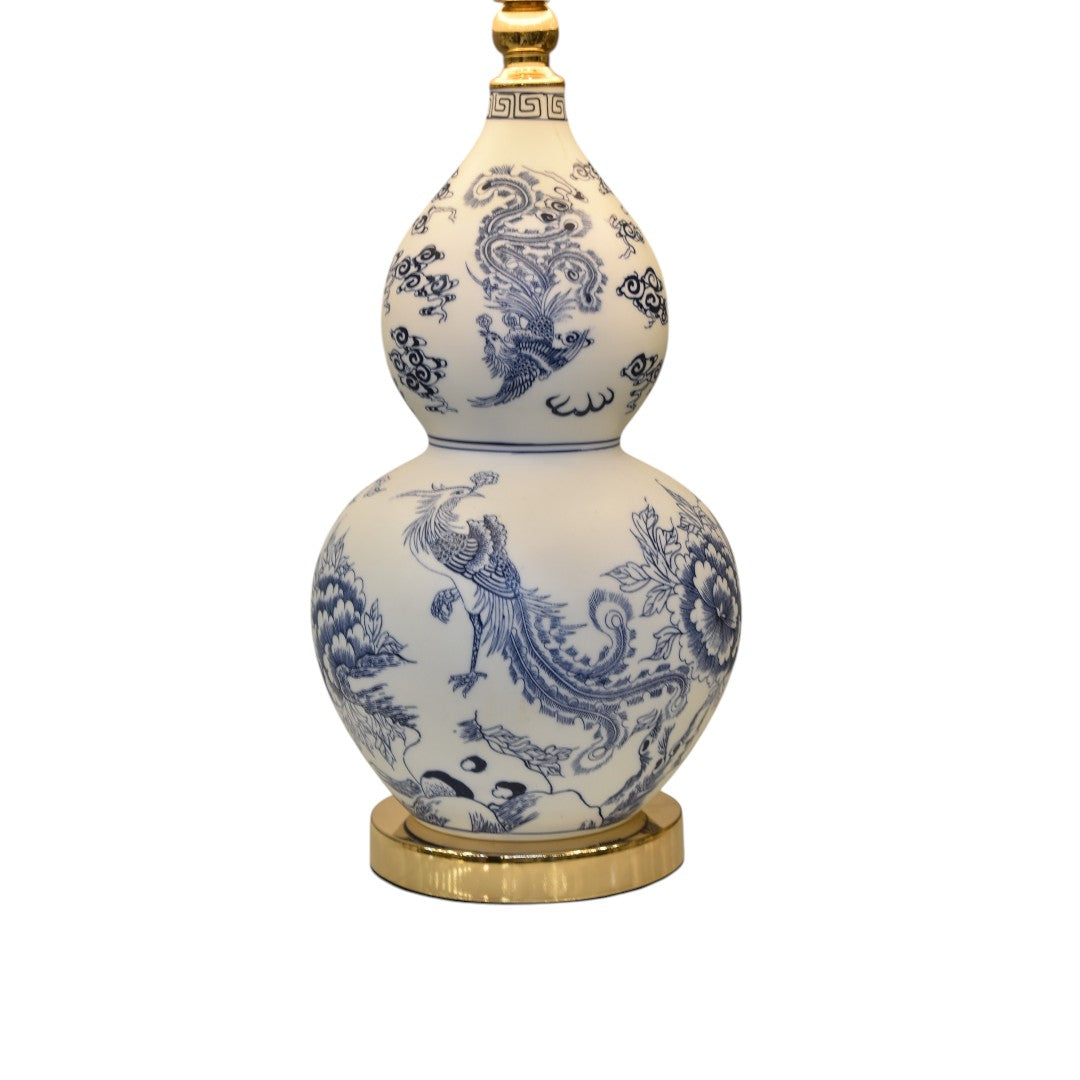 Blue Pottery Porcelain Table Lamp (Pair)