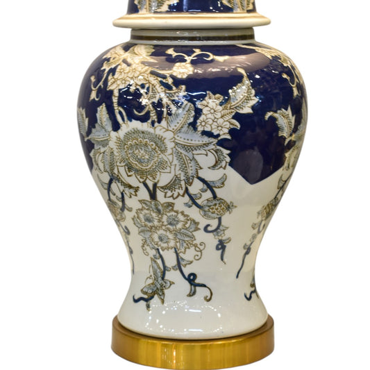 Azure Charm Blue Pottery Ceramic Table Lamp (Pair)