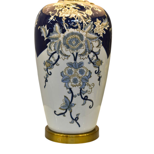 Azure Elegance – Blue Pottery Table Lamp (Pair)