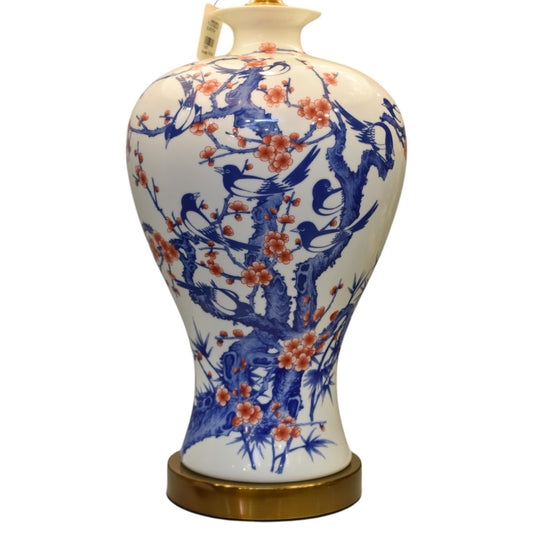 Sapphire Charm – Blue Pottery Table Lamp (Pair)