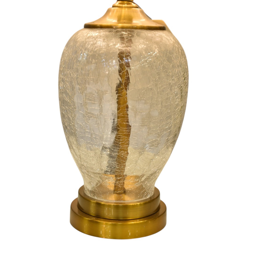 Amber Glow Crackled Glass Table Lamp (Pair)