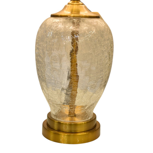 Amber Glow Crackled Glass Table Lamp (Pair)