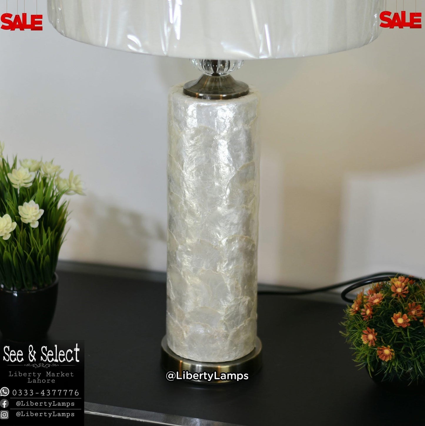 Mother of Pearl Double-Light 5x12 Lamp (Pair)