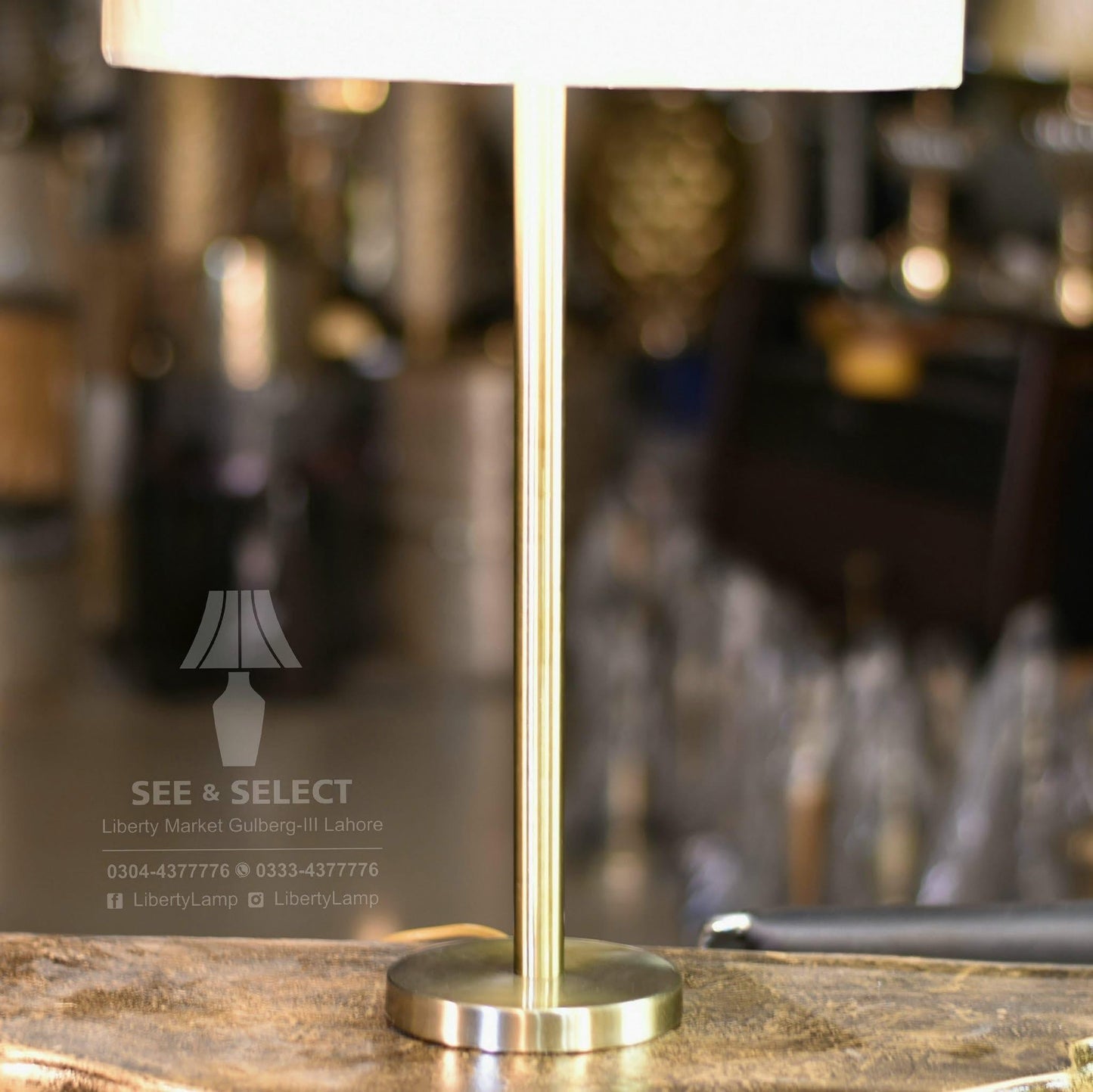 Sleek Metal Rod Lamp (Pair)