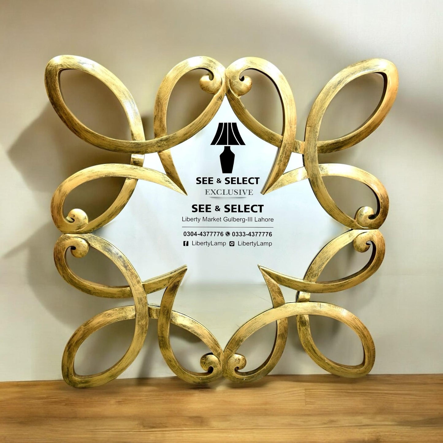 Regal Square Wooden Carved Mirror Frame