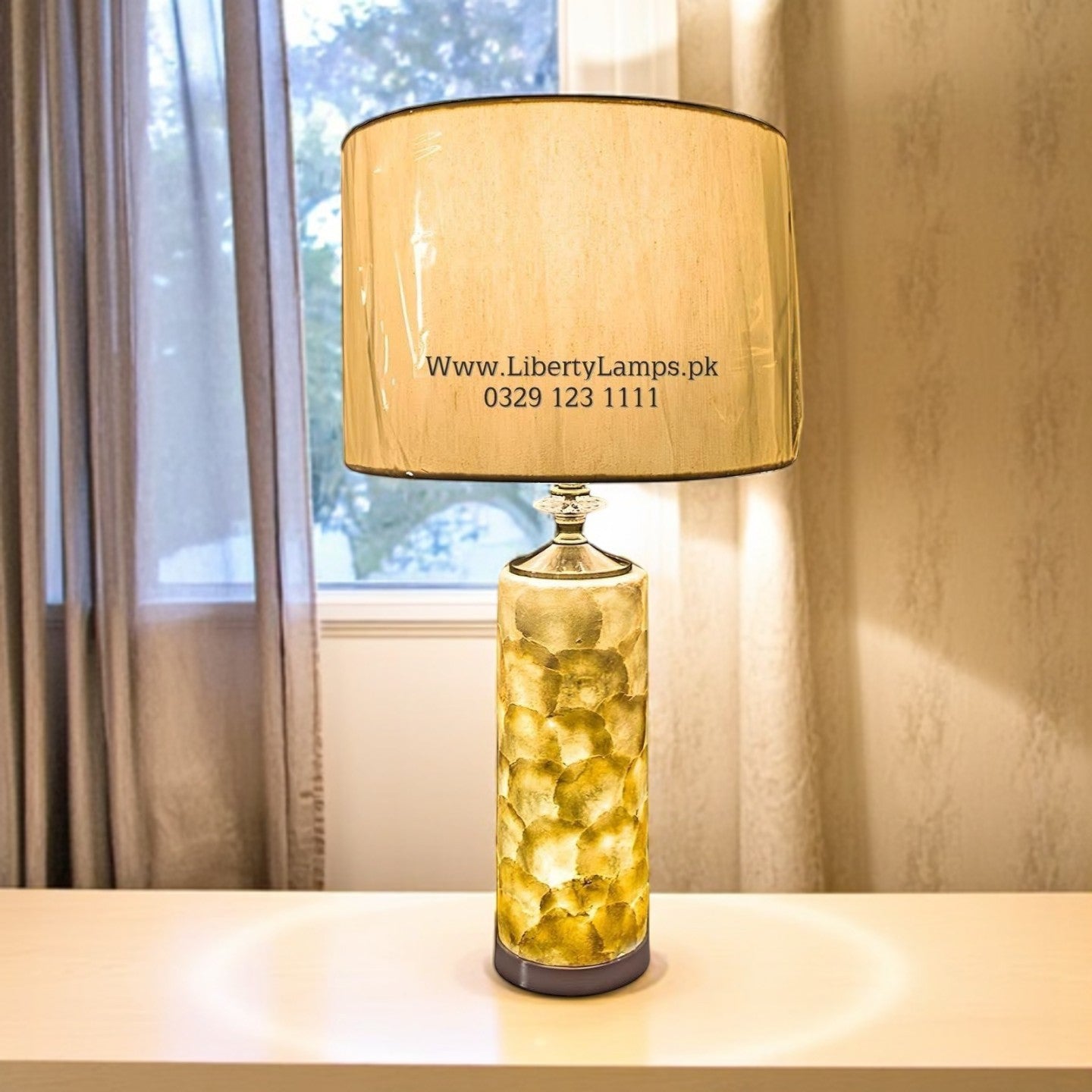 Mother of Pearl Double Light Table Lamp (Pair)