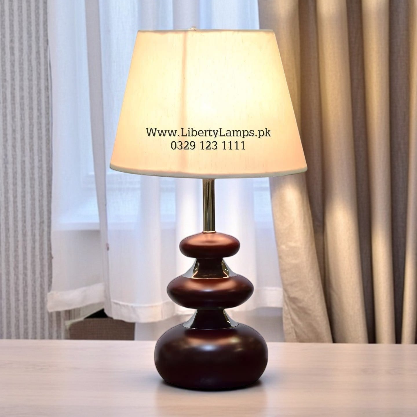 Natural Essence Imported Wooden Table Lamp (Pair)