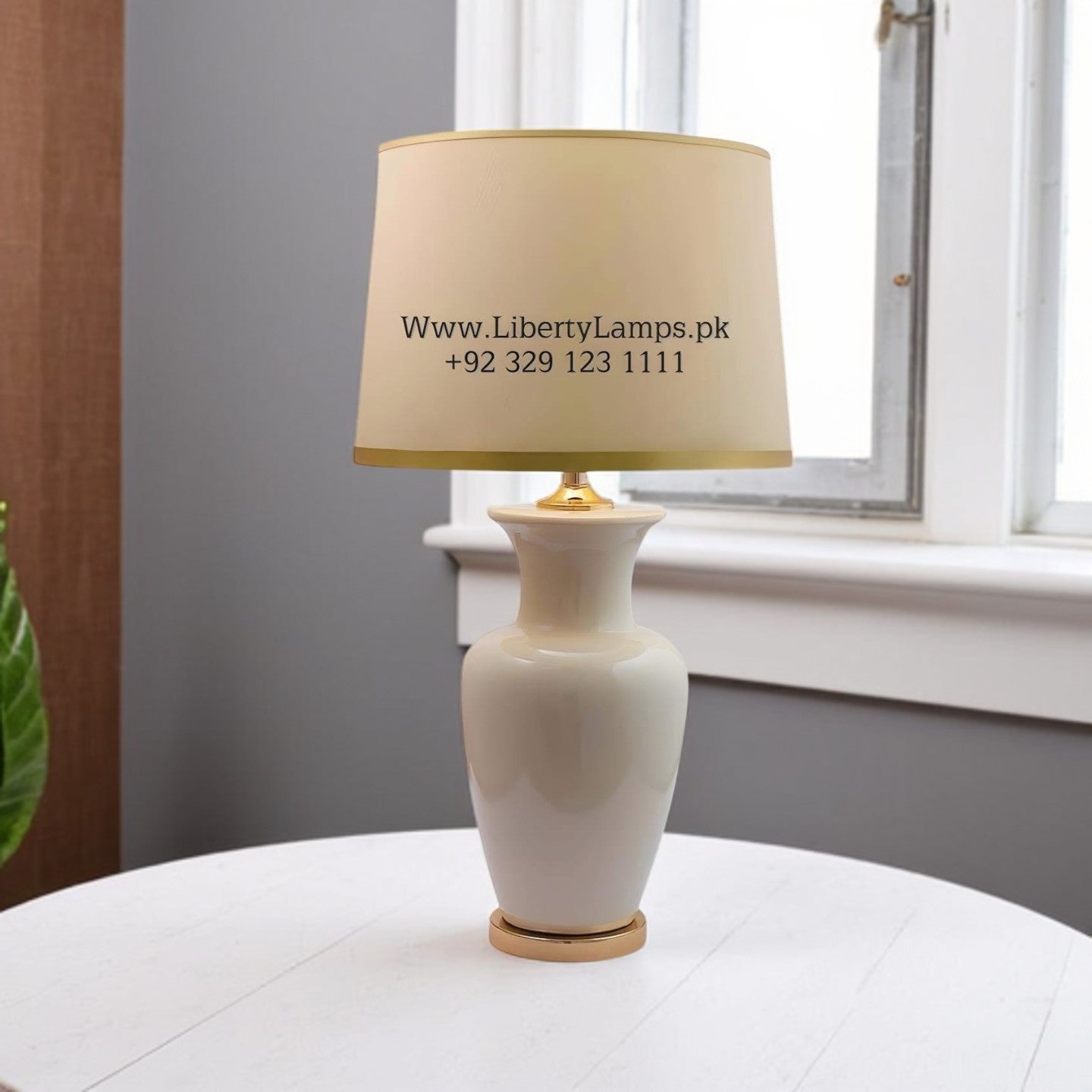 Opal Minimalist High-Gloss Table Lamps (Pair)