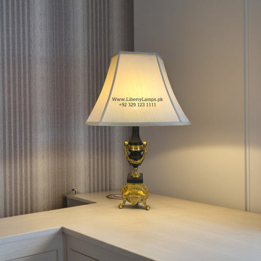 Irani Brass Marble Table Lamps – Roman Victorian (Pair)