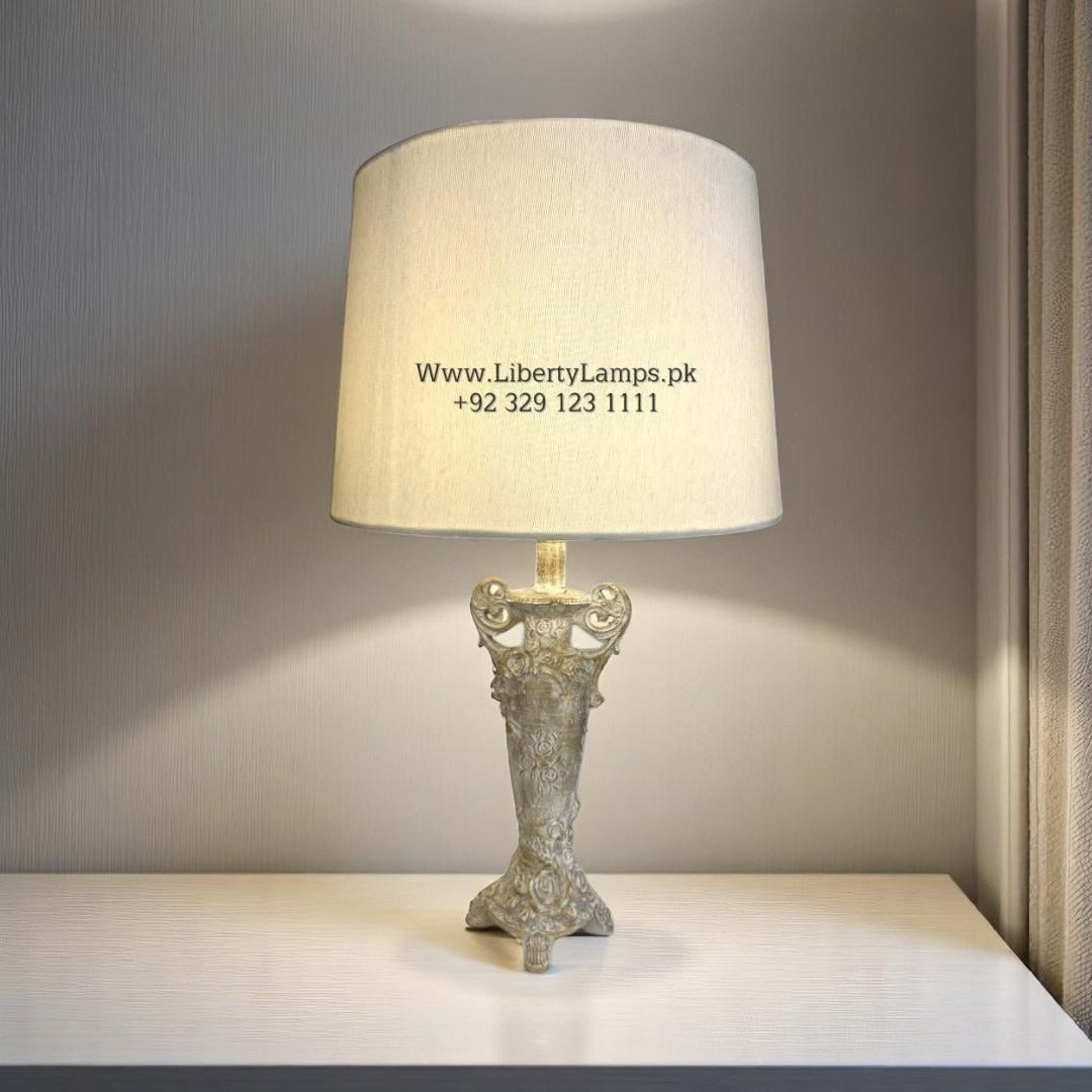 Chalk White Turkish Table Lamps (Pair)