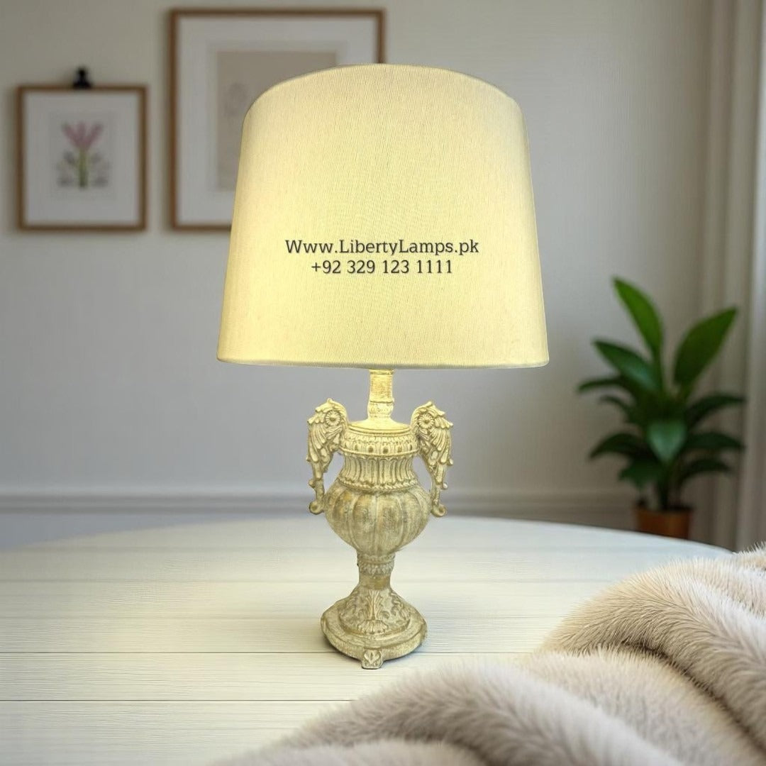 🇹🇷 Turkish Chalk White Table Lamps (Pair)