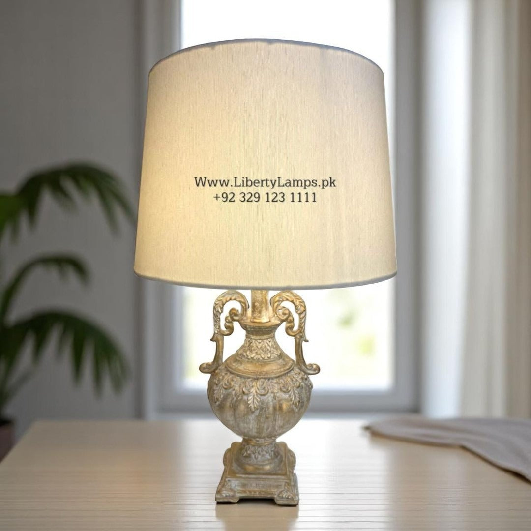 Turkish Chalk White Table Lamps (Pair)