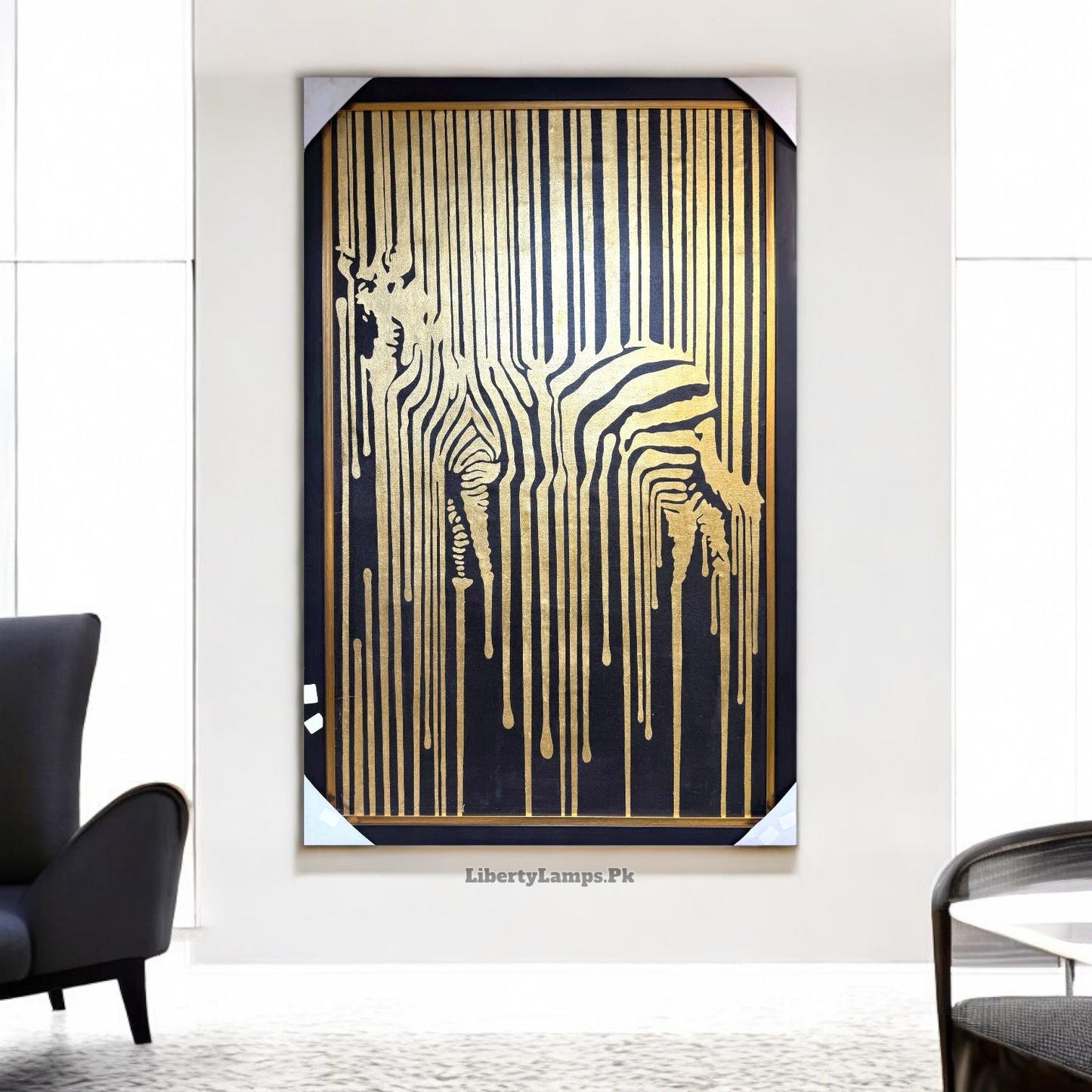 Horse Gold Leaf Modern Painting – Handmade Elegance (Single)