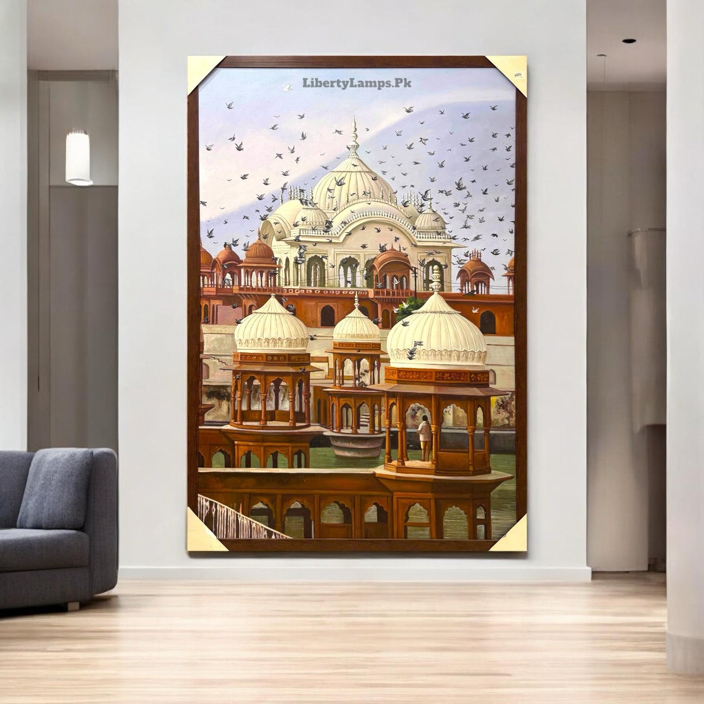 Badshahi Mosque Oil Painting Handmade on Canvas – 52x76 Inch (Single)