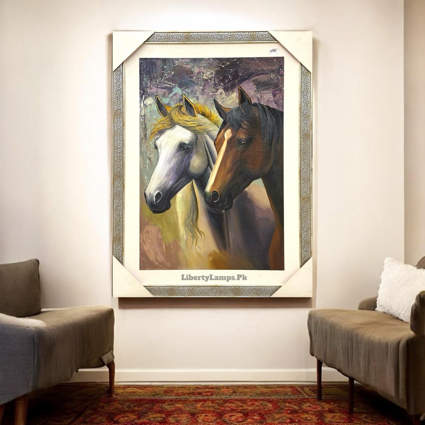 Majestic Horse Oil Painting Handmade on Canvas – 34x46 Inch (Single)