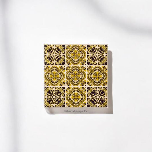 Ceramic Handmade Motif Wall Tile – Artistic Decor (Single)