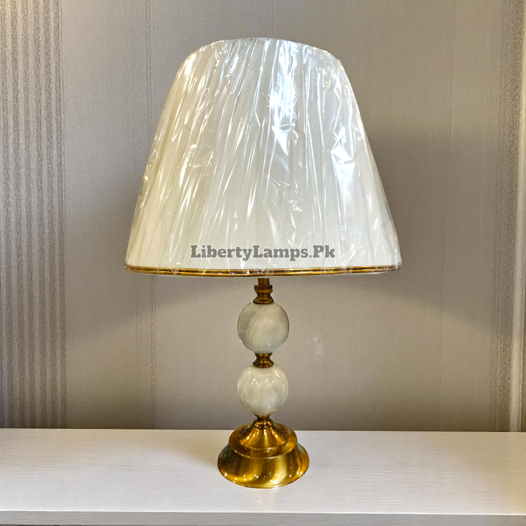 Original White Marble Table Lamps – 25 Inch (Pair)