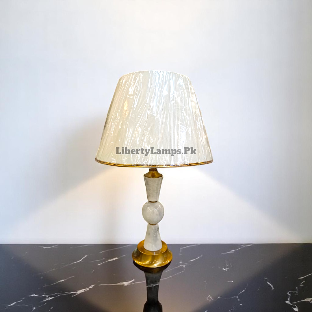 Original White Marble Table Lamps – 26 Inch (Pair)