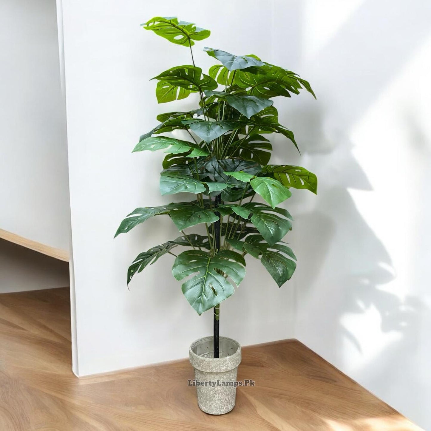 🌿 Monstera Artificial Plant – Matte Leaves, Double Bunch (Height: 4.5 Feet)